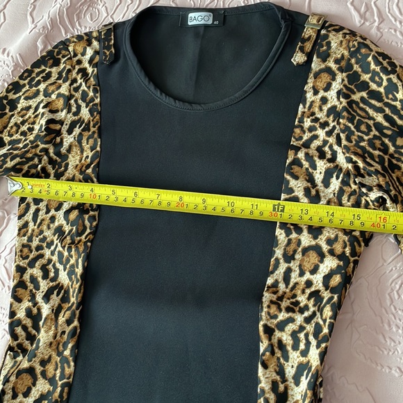 NWOT Dress BAGO, leopard print/ black.  European size 40 ( American size S) - Picture 3 of 7